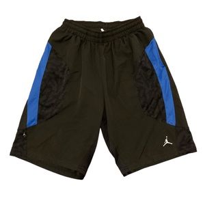 Nike Dri Fit Air Jordan Shorts Black Blue Basketball Gym Small